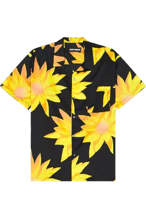 Double Rainbouu Short Sleeve Hawaiian Shirt in Black