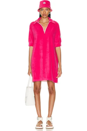 Moncler Terry Shirt Dress in Fuchsia