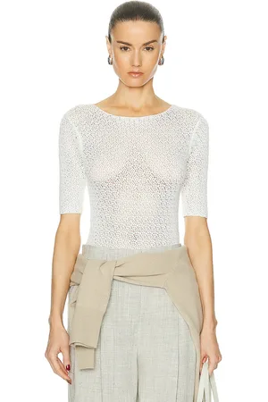 Totême Crochet Knit Tee in White