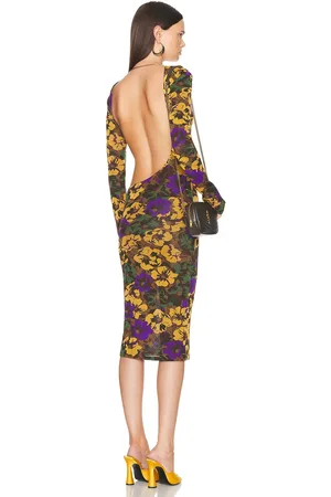 Saint Laurent Floral Dress in Green