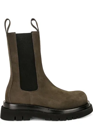 Bottega Veneta Lug Chelsea Boot Waxed Nubuck in Brown