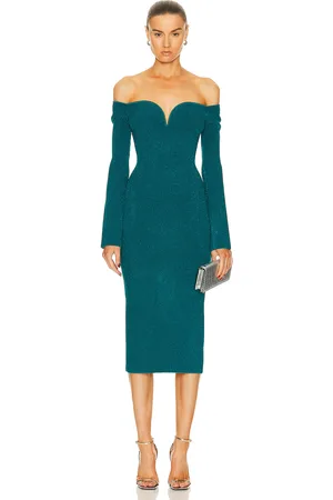 GALVAN Grace Long Sleeve Dress in Blue