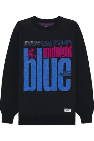 Wacko Maria Blue Note Jacquard Sweater in Black