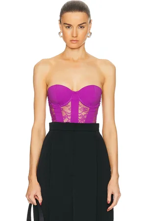 FLEUR DU MAL Cupped Bodysuit in Purple