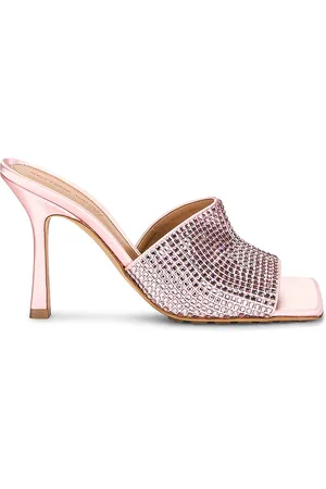 Bottega Veneta Sparkle Stretch Mule Sandals in Pink