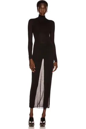 Alaïa Long Turtleneck Dress in Black