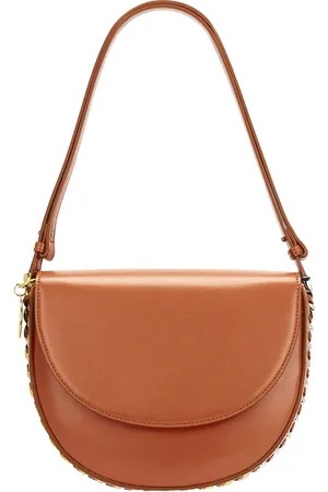 Stella McCartney Medium Frayme Flap Shoulder Bag in Burnt Orange