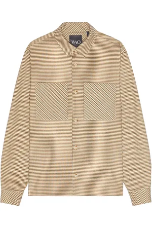 WAO Plaid Shirt Jacket in Brown