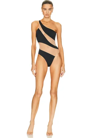 Norma Kamali Snake Mesh Mio One Piece Swimsuit in Black