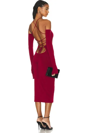 The Andamane Maddy Midi Dress in Red
