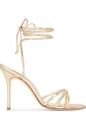 Manolo Blahnik Leather Leva 105 Sandal in White