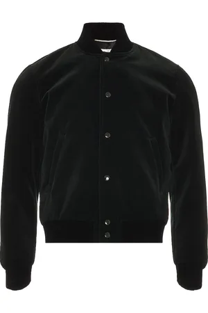 Saint Laurent Signature Logo College Jacket in Green