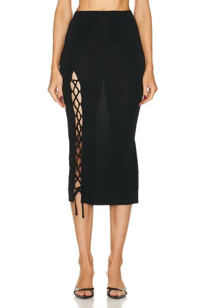 FLEUR DU MAL Jersey Lace Up Skirt in