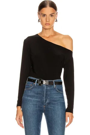 Norma Kamali Long Sleeve Drop Shoulder Top in