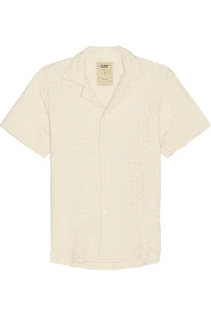 Oas Ecru Cuba Waffle Shirt in Cream