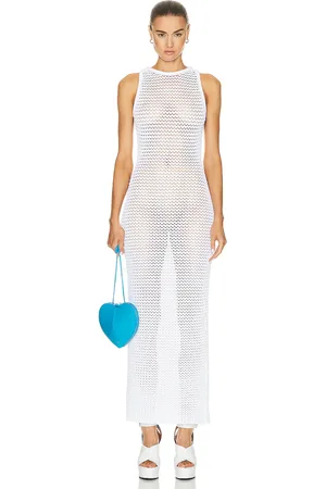 Alaïa Sleeveless Waffle Dress in White