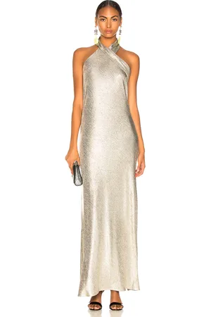 GALVAN Satin Pandora Dress in Metallic