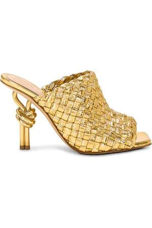 Bottega Veneta Knot Mule Sandal in Metallic
