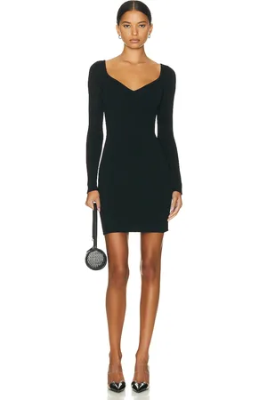 Alaïa Long Sleeve Mini Dress in Black