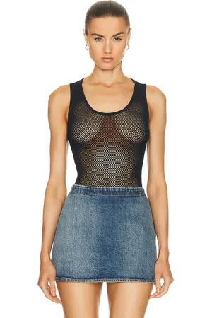 Alaïa Fishnet Bodysuit in Navy
