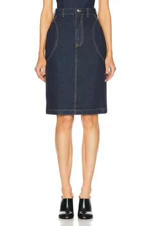 Alaïa Pencil Skirt in Denim-Dark