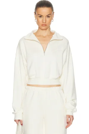 ÉTERNE Cropped Half Zip Sweatshirt in