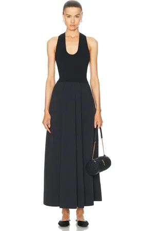 St Agni Plunge Neck Dress in