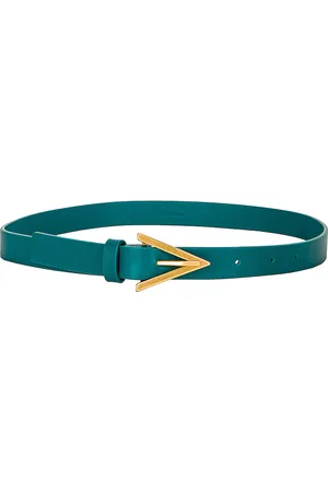 Bottega Veneta Leather Triangle Belt in Green