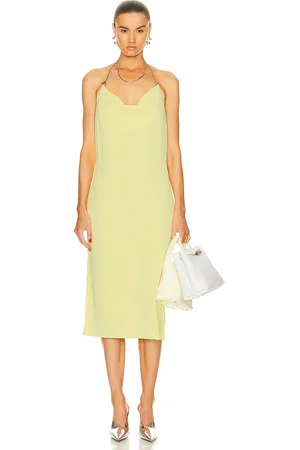 Bottega Veneta Double Fluid Viscose Knit Dress in Yellow