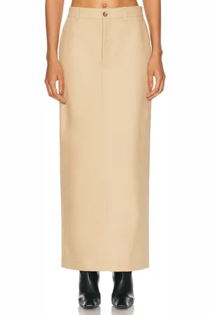 WARDROBE.NYC Drill Column Skirt in Beige