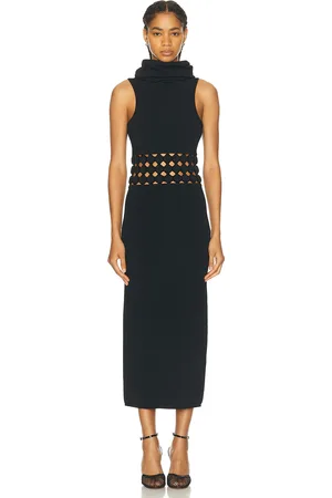 Alaïa Hooded Highneck Dress in Black