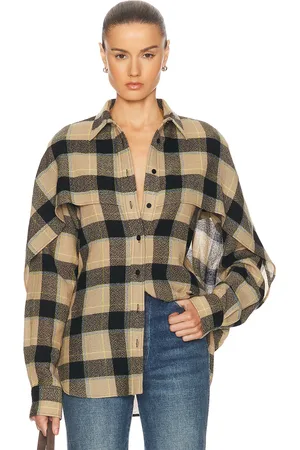 Stella McCartney Check Cape Shirt in Beige
