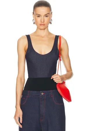 Alaïa Tank Top Bodysuit in Navy