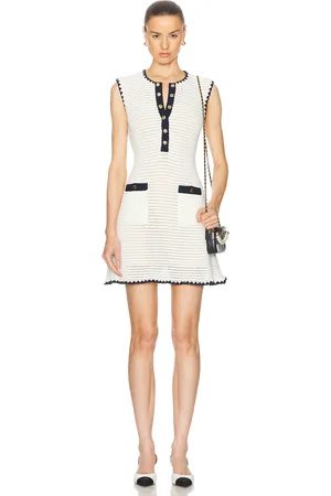 Self-Portrait Crochet Contrast Trim Mini Dress in