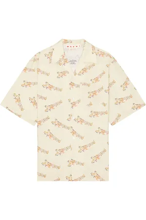 Marni X Paloma Ferocious Curly Kitty Bowling Shirt in Cream