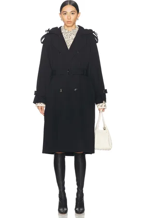 Bottega Veneta Wool Trench Coat in Navy