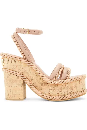 VALENTINO GARAVANI V Logo Summerblocks Espadrille Wedge Heel in Rose