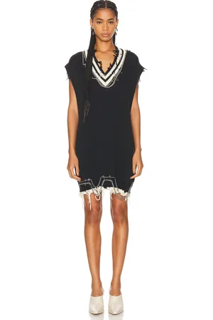 R13 Oversized Vest Dress With Chains in Black