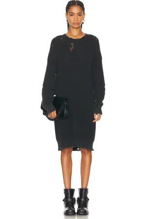 R13 Oversized Sweater Dress in Black
