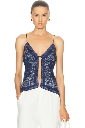 LOVESHACKFANCY Tivelo Top in Navy