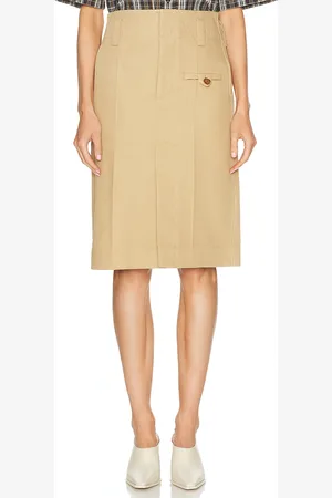 Bottega Veneta Midi Skirt in Cream