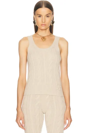 BLUMARINE Knit Tank Top in Beige