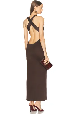 GALVAN Opta Dress in Brown