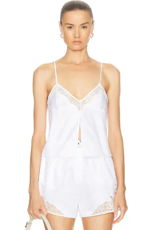 FLEUR DU MAL Lace Insert Poplin Cami in