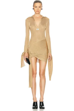 COPERNI Knotted Sleeved Dress in Metallic