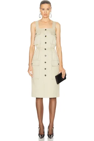 Saint Laurent Utility Dress in Beige