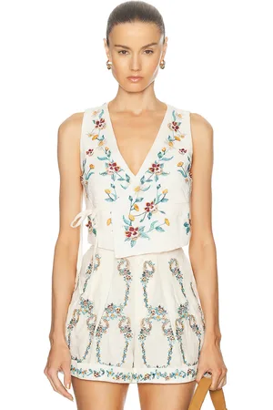 Agua by Agua Bendita Bella Vest in Cream