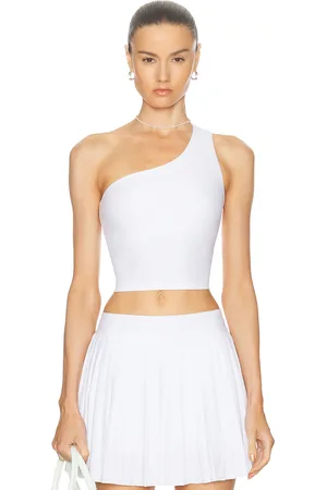 Beyond Yoga Spacedye The Bold Shoulder Cropped Tank Top in White