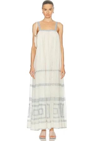BODE Tile Stitch Dress in Cream