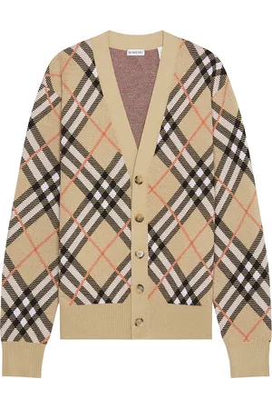 Burberry Check Cardigan in Brown